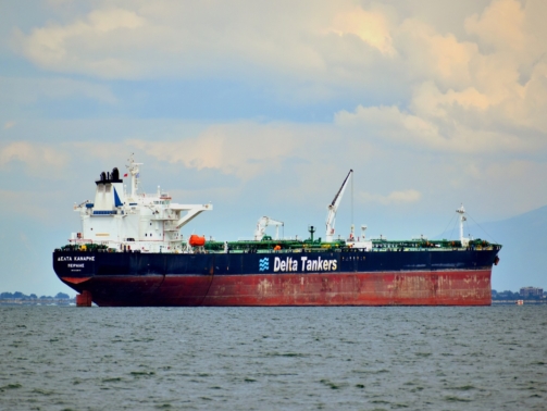 side of oil tanker